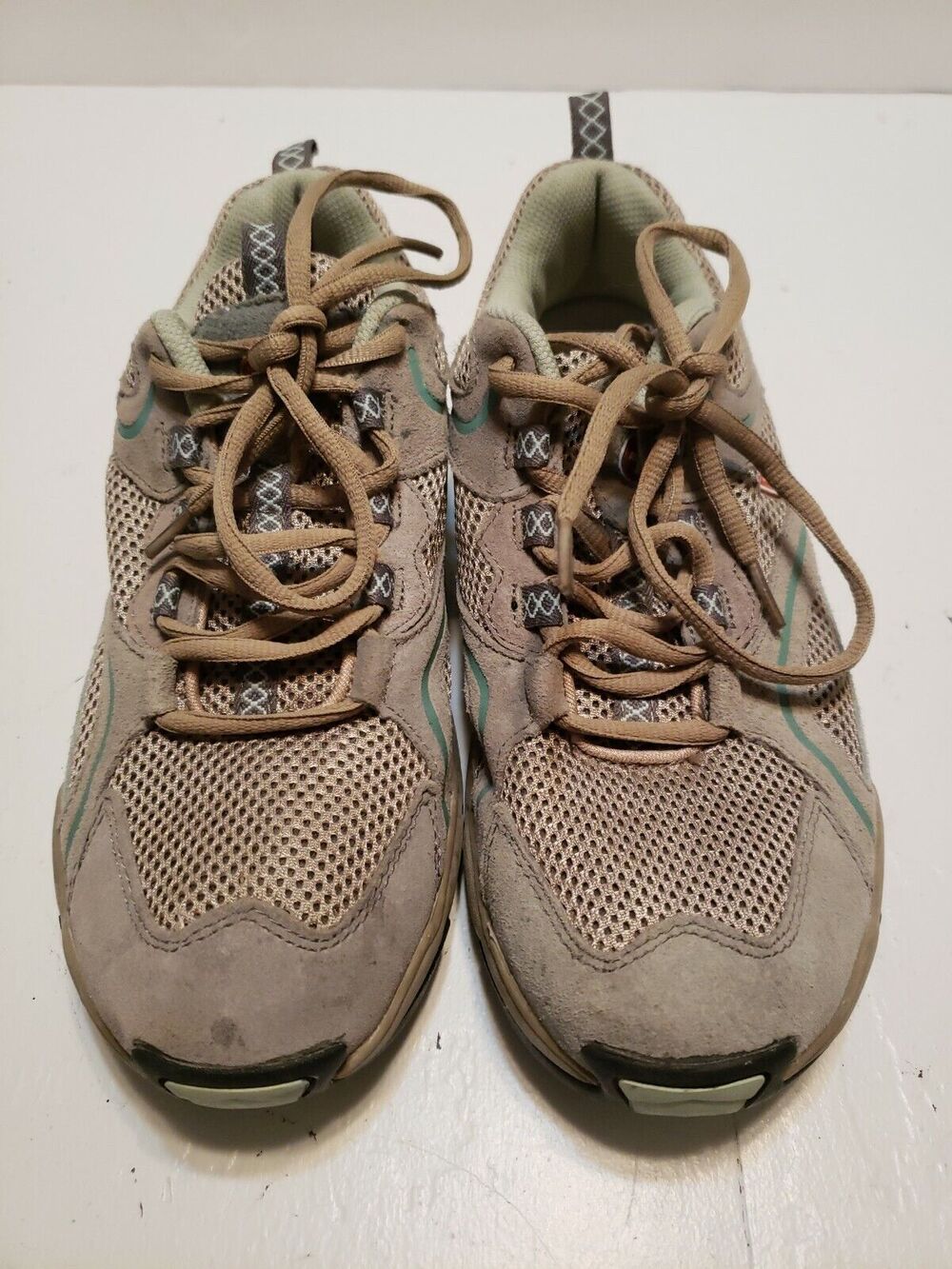 Swiss Gear Leather Trail Hiking Shoes Women's Size 8 M Tan Teal SW8354.16
